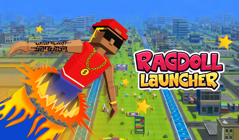 Flying Source Ragdoll Ragdoll Launcher: Cannon Flight & Trampoline Bounce Arcade