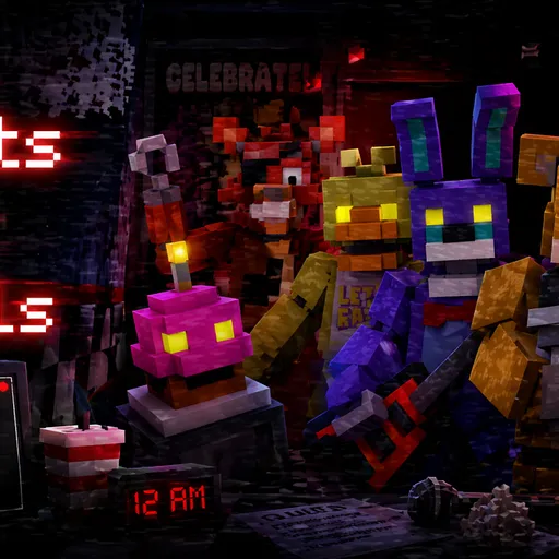 Five Nights With Voxels: Survive Voxel Horror Nights Now - Play on the-freakcircus.com