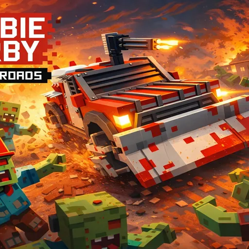 Zombie Derby: Blocky Roads - Play on the-freakcircus.com